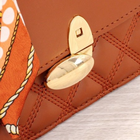 Bolsa De Mão Luxo Estruturada Baú Feminina Com Lenço 