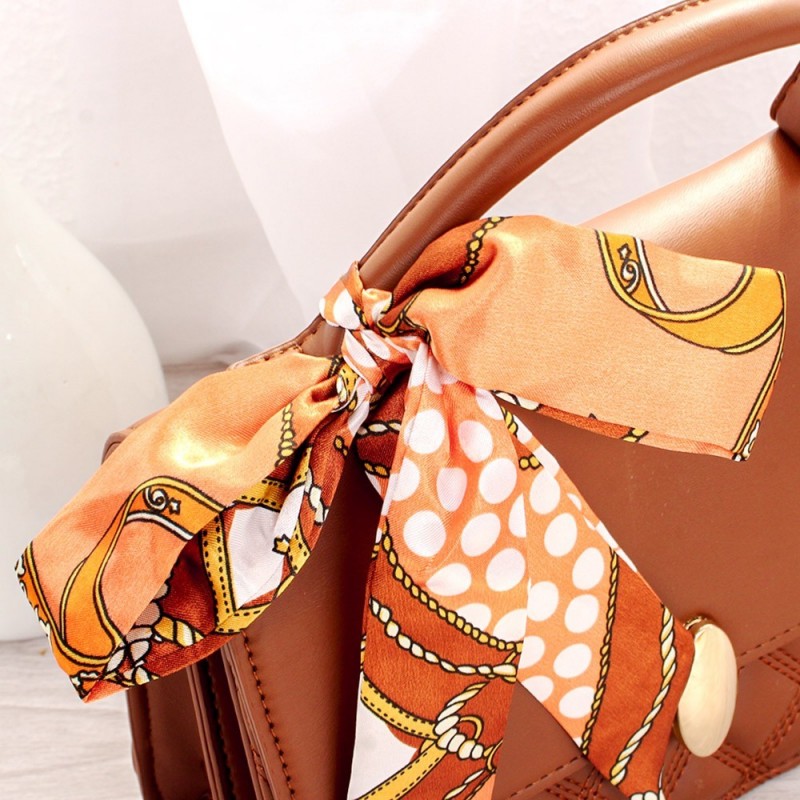 Bolsa De Mão Luxo Estruturada Baú Feminina Com Lenço 