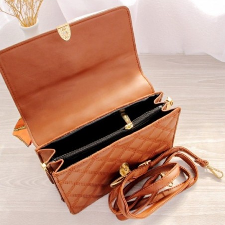 Bolsa De Mão Luxo Estruturada Baú Feminina Com Lenço 