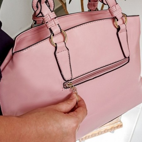 Bolsa Feminina Grande Espaçosa Alça Trançada Em Alto Relevo