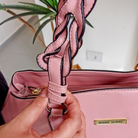 Bolsa Feminina Grande Espaçosa Alça Trançada Em Alto Relevo