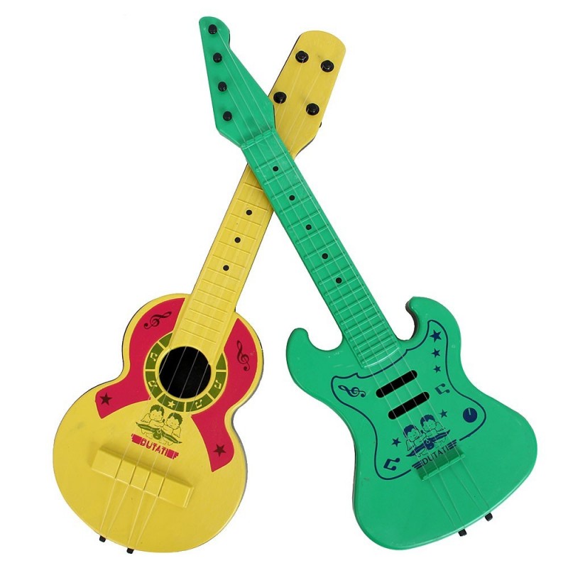 Kit Guitarra e cavaquinho plástica colorida infantil