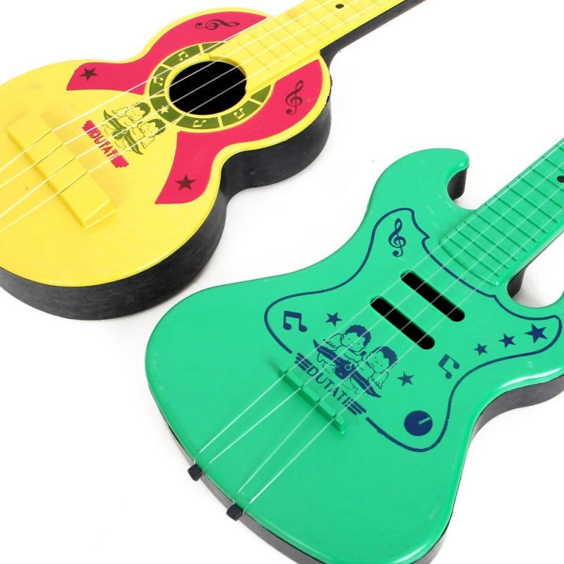 Kit Guitarra e cavaquinho plástica colorida infantil