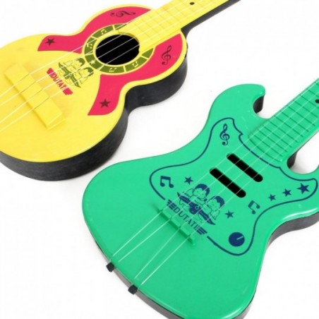 Kit Guitarra e cavaquinho plástica colorida infantil