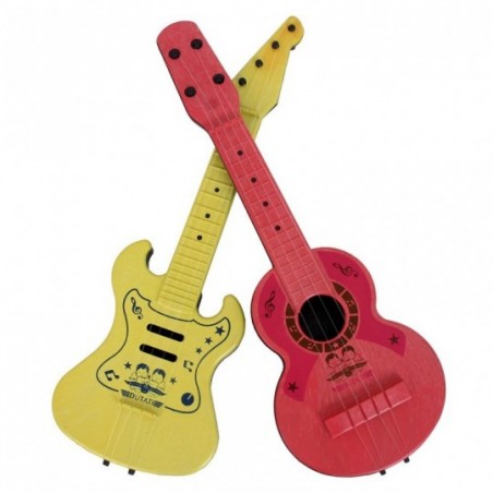Kit Guitarra e cavaquinho plástica colorida infantil