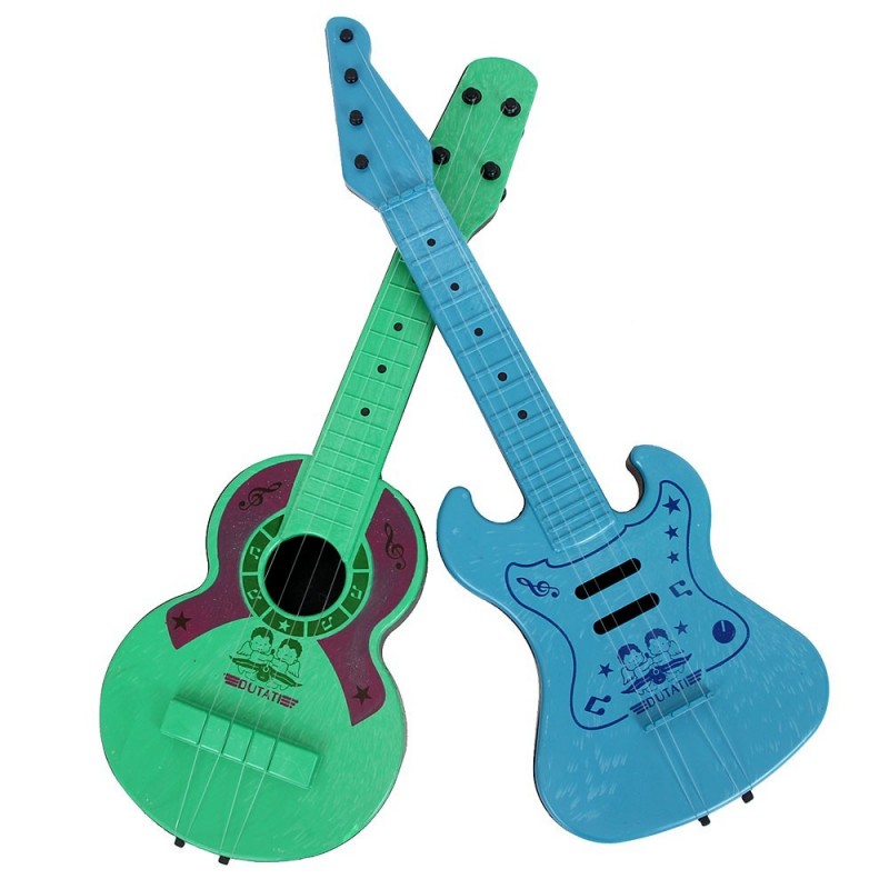 Kit Guitarra e cavaquinho plástica colorida infantil