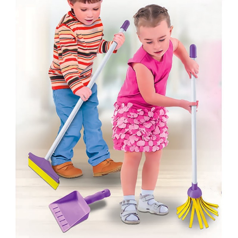 Conjunto Limpeza Infantil Rodo + Pá Brinquedo Zuca Toys