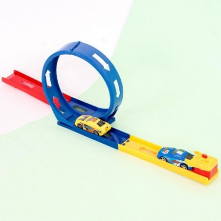 Kit De Carro Com Lançador E Pista Mega Track Looping