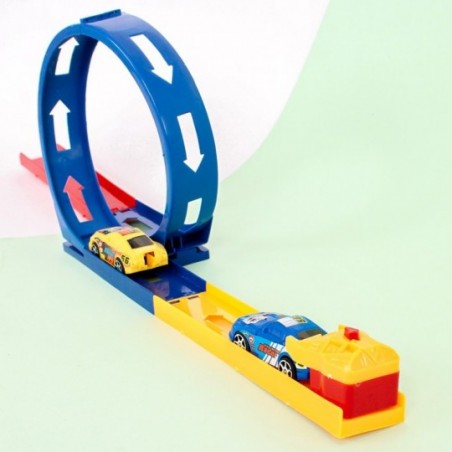 Kit De Carro Com Lançador E Pista Mega Track Looping