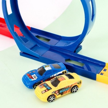 Kit De Carro Com Lançador E Pista Mega Track Looping