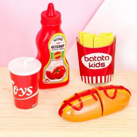 Kit Fast Food Hot Dog Com 4 Peças Play Cooker