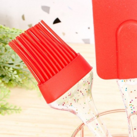 Kit Confeitaria Espátula Silicone + Pincel + Fouet Wellmix
