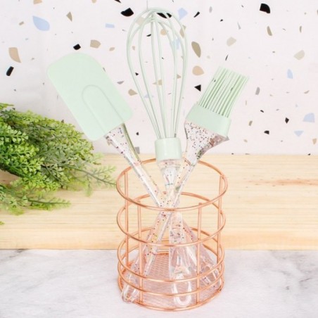Kit Confeitaria Espátula Silicone + Pincel + Fouet Wellmix