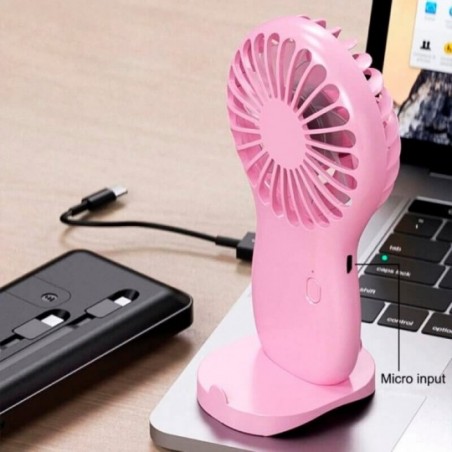 Mini Ventilador Portátil De Mão Com Suporte Celular