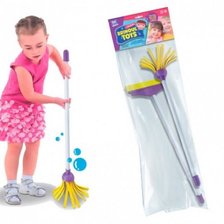 Kit Limpeza Rodo + Mop Brinquedo Infantil Zuca Toys