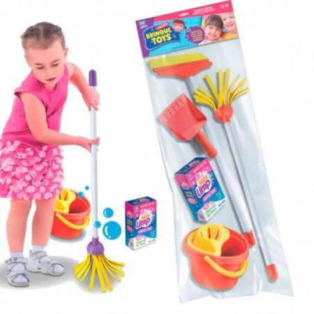 Conjunto Limpeza Brinquedo Infantil Com Rodo Zuca Toys