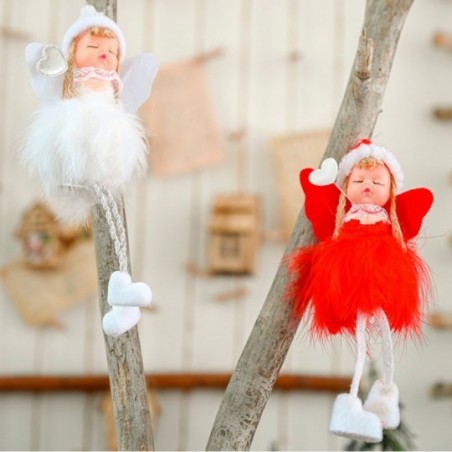 Pendente Natalino Anjo Pom Pom 18 Cm Natal No Atacado