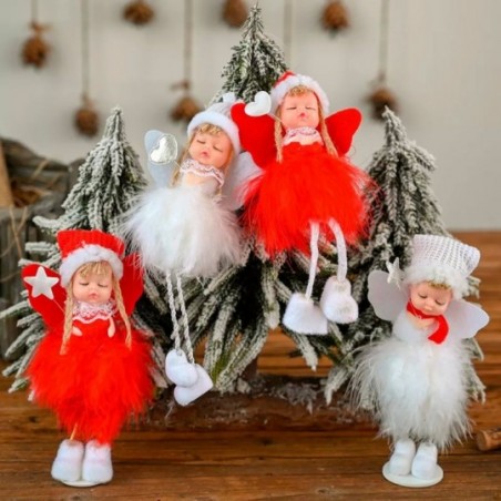Pendente Natalino Anjo Pom Pom 18 Cm Natal No Atacado