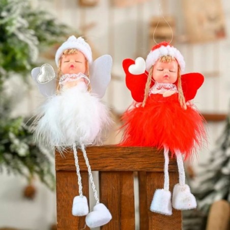 Pendente Natalino Anjo Pom Pom 18 Cm Natal No Atacado