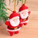 Kit 2 Enfeites Papai Noel Veludo Vermelho Natalino 9 cm