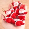 Kit 2 Enfeites Papai Noel Veludo Vermelho Natalino 9 cm