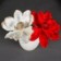 Pick Natalino Enfeite Glitter Flor Vermelha 19 Cm Atacado