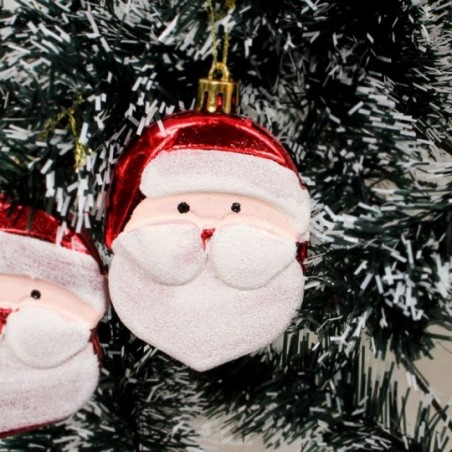Kit 2 Enfeites Papai Noel Bolacha Glitter Pendurar 9X6 CM