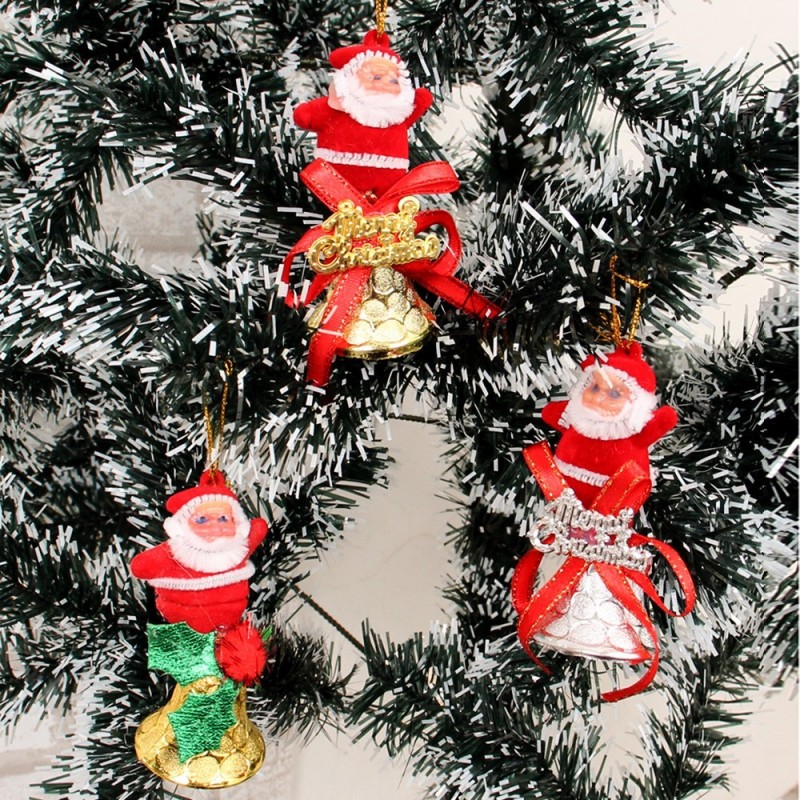 Enfeite Decorativo Papai Noel Com Sino Colorido 7 Cm