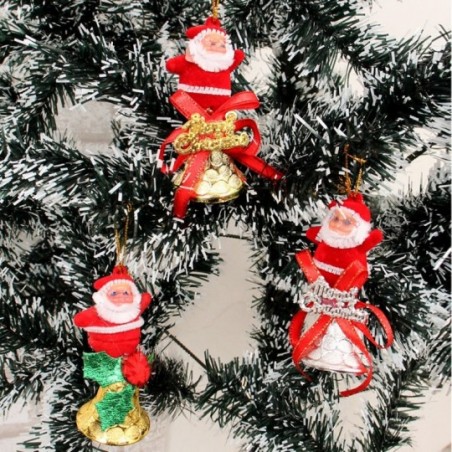 Enfeite Decorativo Papai Noel Com Sino Colorido 7 Cm