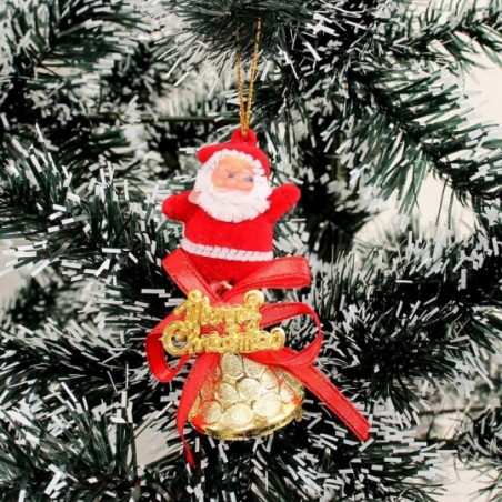 Enfeite Decorativo Papai Noel Com Sino Colorido 7 Cm