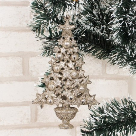 Enfeite Pinha Com Glitter 15 Cm Árvore De Natal No Atacado