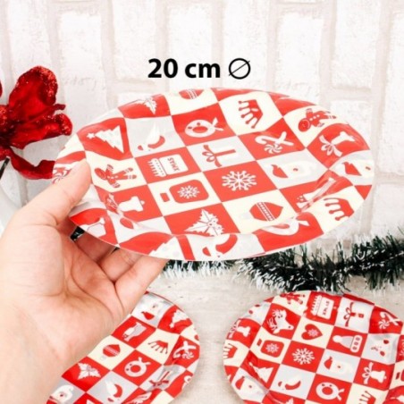 Kit 3 Bandejas Redondas Natalinas Estampada  20 Cm