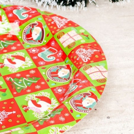 Bandeja Plástica Redonda Estampas Natalinas 33 Cm