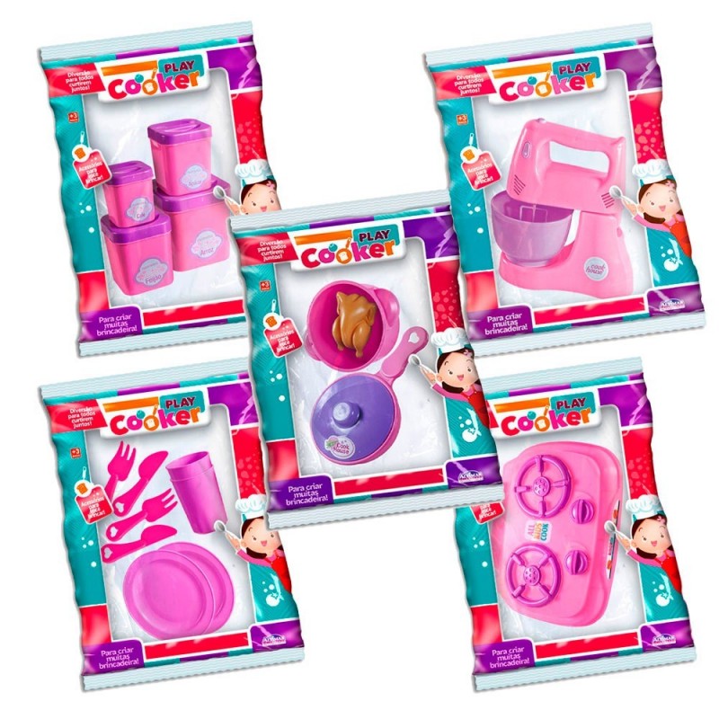 Kit Fogão + Batedeira + Acessórios De Cozinha Infantil