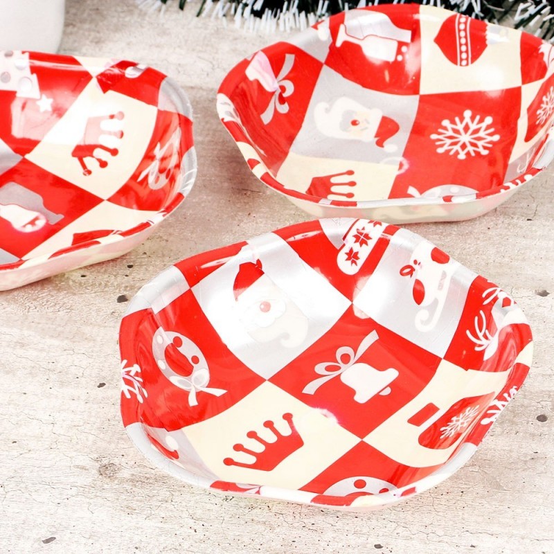 Kit 3 Pratos Papai Noel Fundos Natalinos Plástico 15,5 cm