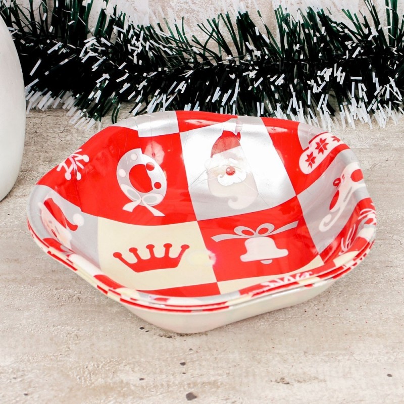 Kit 3 Pratos Papai Noel Fundos Natalinos Plástico 15,5 cm