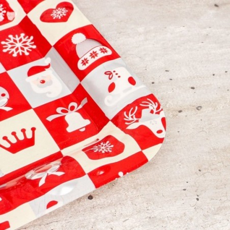 Bandeja Plástica Retangular Estampas De Natal  37,5X27,5CM