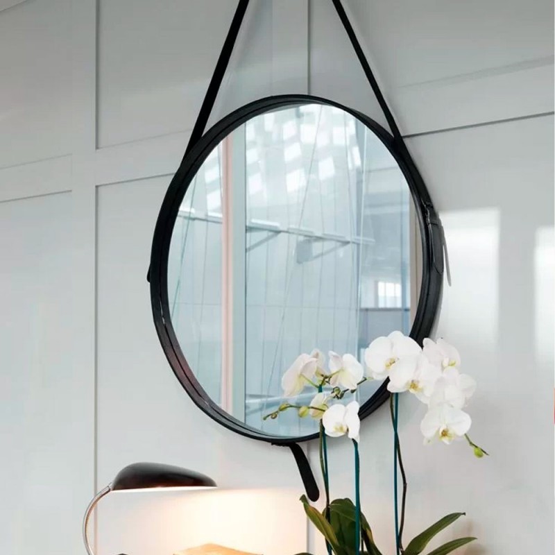 Espelho Decorativo Emoldurado De Pendurar Redondo 60 CM