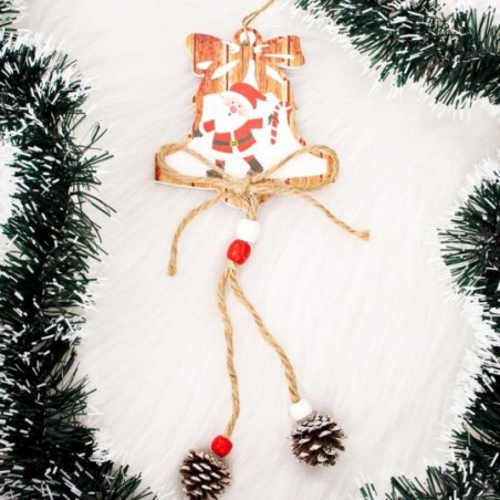 Enfeite Natalino Pendurar Papai Noel Pinhas 33X12 CM Atacado