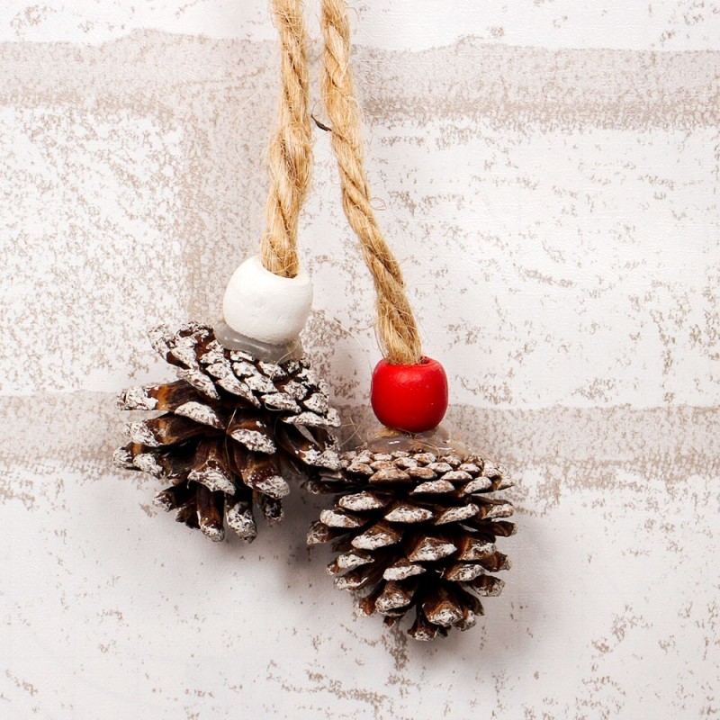 Enfeite Natalino Pendurar Papai Noel Pinhas 33X12 CM Atacado