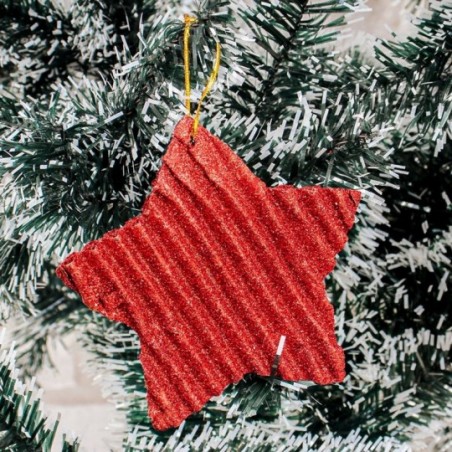 Estrela Enfeite Decorativo Natalino Glitter Cores Variadas