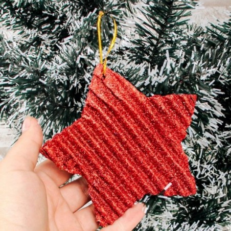 Estrela Enfeite Decorativo Natalino Glitter Cores Variadas