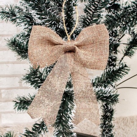 Laço Em Ráfia Com Glitter Enfeite De Natal 19 CM X 15 CM