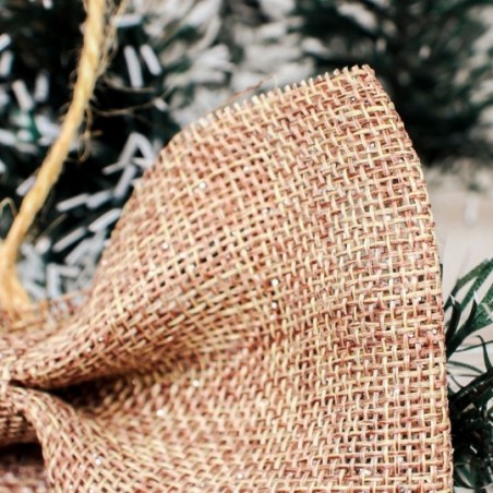 Laço Em Ráfia Com Glitter Enfeite De Natal 19 CM X 15 CM