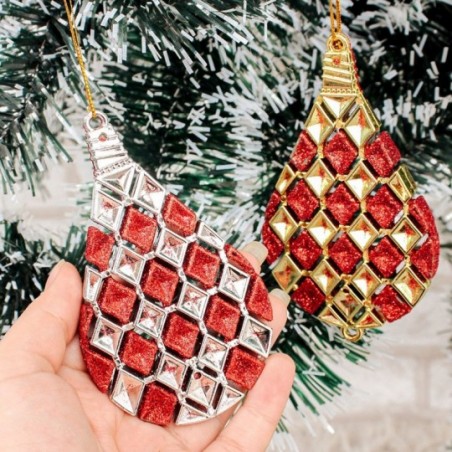 Enfeite Pendurar Árvore De Natal 3D Sortidos 10 cm Atacado