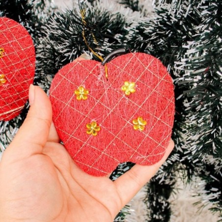 Kit 2 Enfeites De Maçã Arame Com Strass De Natal