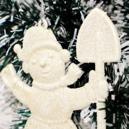 Enfeite Boneco Neve Glitter De Pendurar 10 Cm Atacado