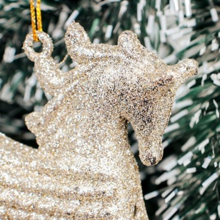 Enfeite Cavalo Balanço Glitter Pendurar 10 cm x 10 cm