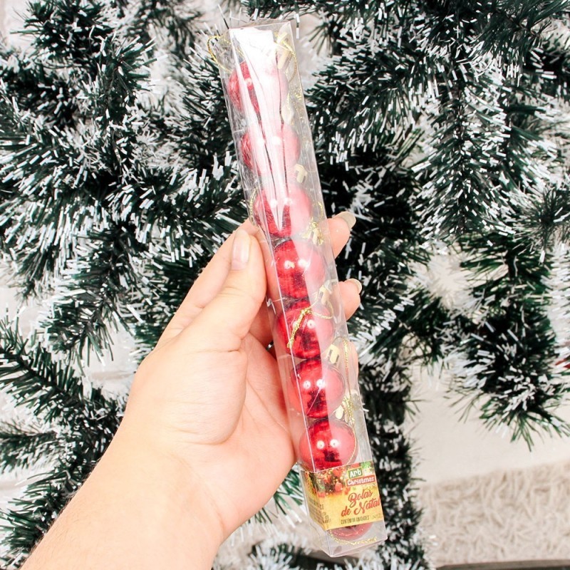 Kit 8 Bolas De Natal Enfeite Lisa Pequena 2,5 CM