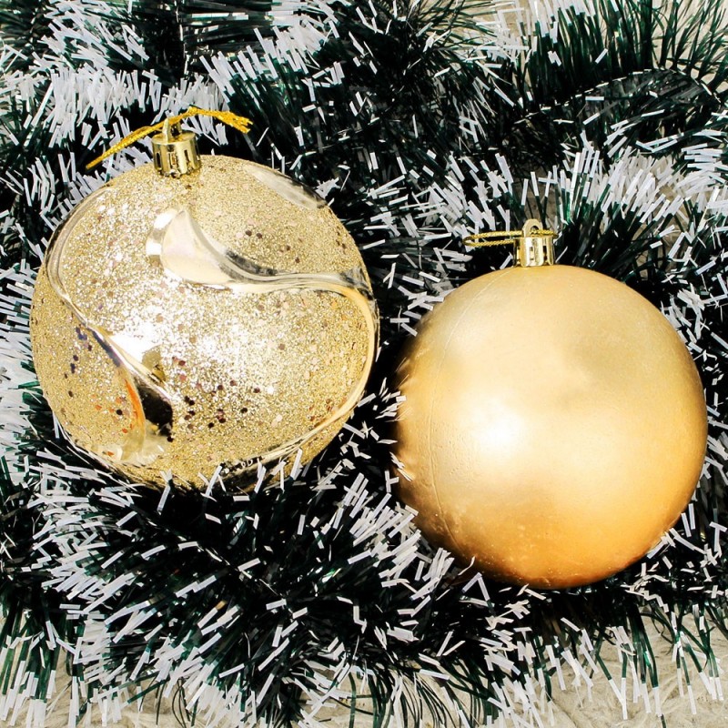 Kit 2 Bolas De Natal Dourada Para Enfeite 10 CM